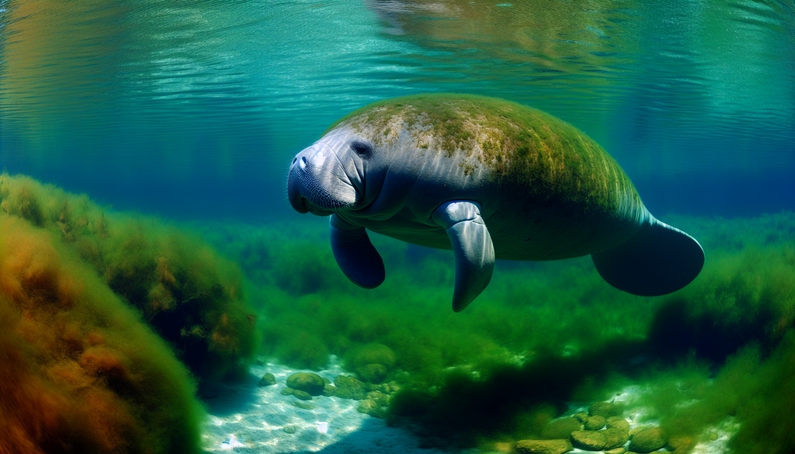Manatee swimming in Crystal River