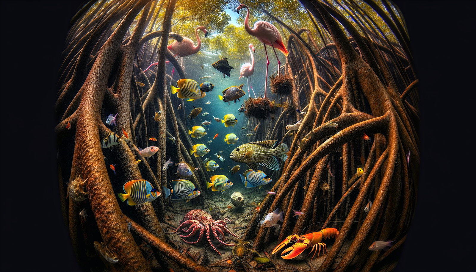 Marine life in mangrove habitats